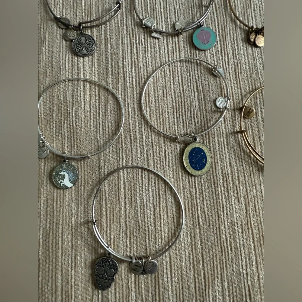 Lot of 11 Assorted Alex And Ani Bracelets Silver And Gold Tone